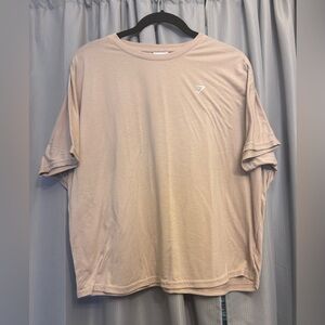 GYMSHARK cropped loose BEIGE, size oversized small